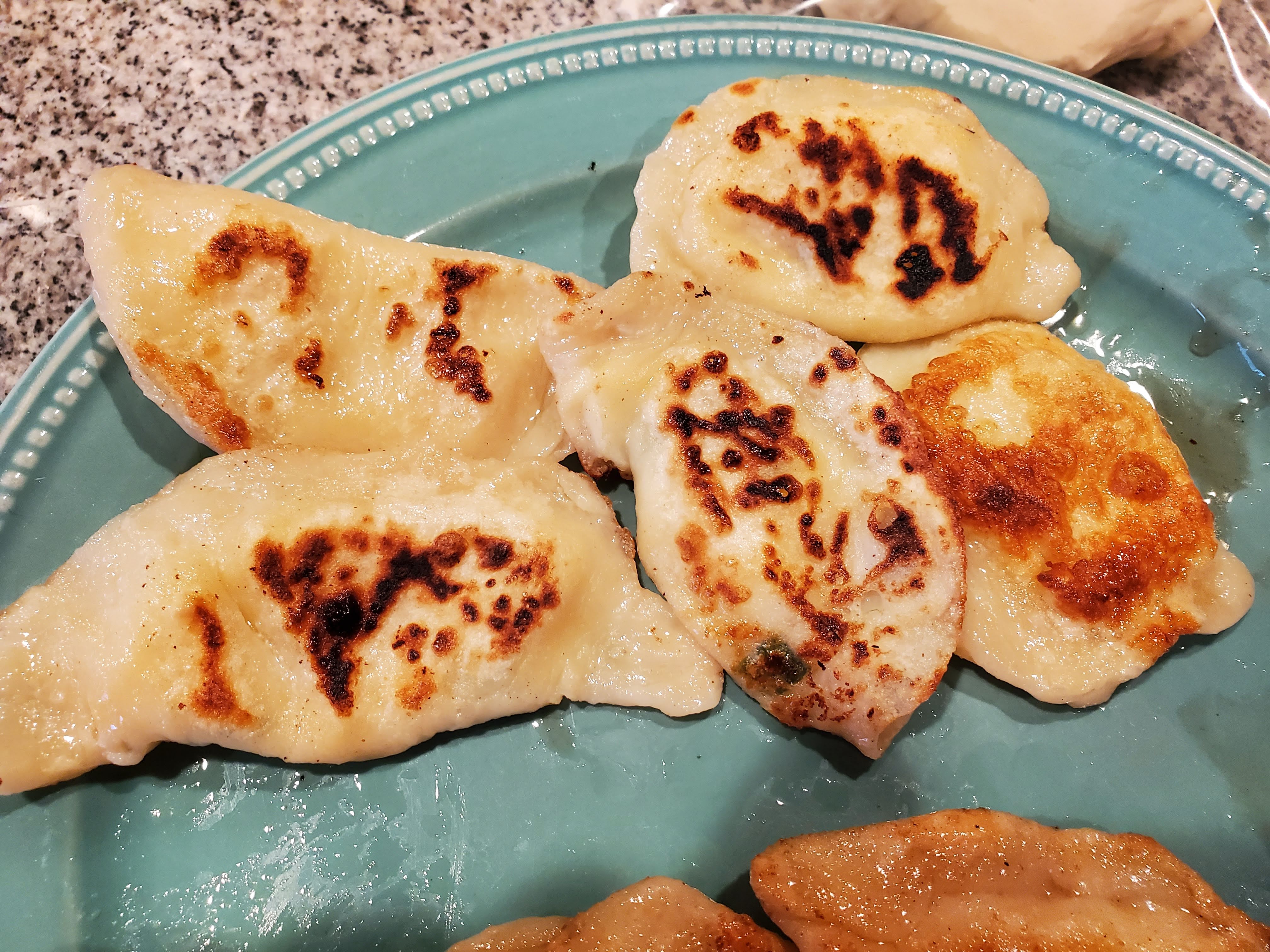 End result of cooked pierogies